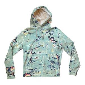 Polo Ralph Lauren Hoodie Swordfish Mens Small Saltwater Fish Sailboat AOP Marlin